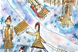 Дурноляп Вероника, 10 лет, Иллюстрация к произведению «Саша» «Мой любимый двор», б., акварель, преп. Тригуб Т.В.