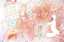 Елышева Алёна, 6 лет, «Дед Мазай и зайцы», б., смеш. тех., преп. Израйльтенко Р.Р.