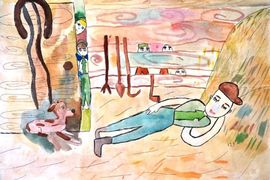 Осипова Анастасия, 9 лет, «Лето», б., акварель, преп. Тригуб Т.В.