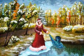 Высоколян Валерия, 12 лет, Иллюстрация к стихотворению «Выбор», б., гуашь, преп. Чикишева К. А.