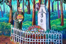 Игнатенко Анна, 14 лет, «Н. Некрасов на могиле матери», б., гуашь, преп. Фрезе Н.Б.
