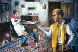 Мамонова София, 16 лет, Иллюстрация к стихотворению «Мать», б., гуашь, преп. Чикишева К.А.