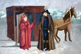 Шелухина Анастасия, 16 лет, «Княгиня Волконская. В ссылку за мужем», б., гуашь, преп. Фрезе Н.Б.