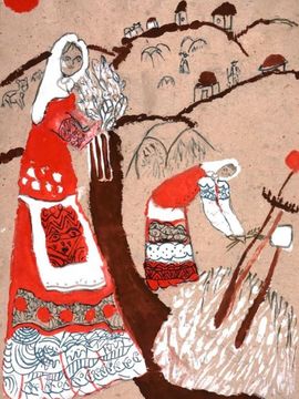 Ладыкина Софья, 10 лет, «Крестьянская доля», б., смеш. тех., преп. Шпакова Т.Б.