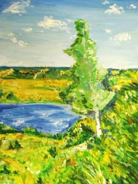 Дорошевич Софья, 14 лет,  Водворяется жаркое лето..., б., акрил, преп. Котова М.В.