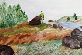 Фролова Дарья, 14 лет, Всюду любиму. Русь узнаю, б., гуашь, преп. Котова М.В.