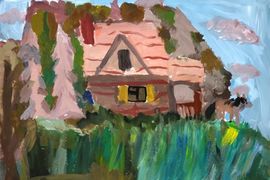 Климова Элина, 10 лет, «Россия в эпоху Н. А. Некрасова», б., гуашь, преп. Васильева А.Ю.