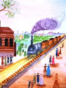 Вдовина Ангелина, 13 лет, «Железная дорога», б., акварель, преп. Сухова О.А.