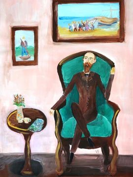 Ковешникова Софья, 13 лет, «Вдохновение», б., гуашь, преп. Сухова О.А.