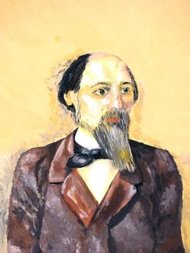Стебленко Валерия, 16 лет, «Портрет Н.А. Некрасова», б., гуашь, преп. Рокотянская Т.С.