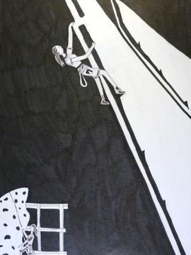 Авдиенко Полина, 12 лет, «Моя мечта покорять вершины», б., маркер, ДХШ, г. Изобильный, Ставропольский край