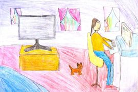 Аненкова Анна, 9 лет, «Мои увлечения», б., цв. карандаш, ДХШ, г. Изобильный, Ставропольский край. 