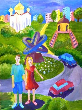 Бодруг Марина, 13 лет, «Мой любимый город», б., гуашь,  ДХШ, г. Волгодонск, Ростовская обл. 