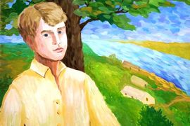 Волкова Анастасия, 14 лет, «Есенин», б., гуашь, ДХШ №3, г. Пенза. 