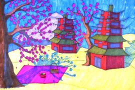 Гостева  Мария, 12 лет,  «Страна моих фантазий», б., маркеры, ДХШ, г. Изобильный, Ставропольский край
