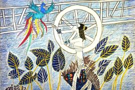 Гуо Чхуцзинь, 12 лет, «Сон о лунном свете», б., смеш. тех., Начальная школа №2, г. Цюйцзин, Китай. 