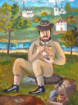 Дедиков Серафим, 14 лет, «Ученый археолог А.С. Уваров», б., гуашь, ДХШ им. И.С. Куликова, г. Муром, Владимирская обл. 