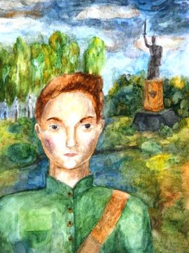 Дроздов Артём, 14 лет, «Мой любимый город Муром», б., акварель, ДХШ им. И.С. Куликова, г. Муром, Владимирская обл.  