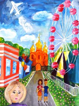 Исакова Полина,  12 лет, «Самые красивые места моего города», б., гуашь, ДХШ, г. Изобильный, Ставропольский край