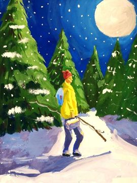 Коновалова Виктория, 11 лет, «На зимнюю рыбалку», б., гуашь, ДХШ №3, г. Пенза