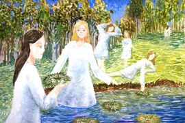 Костина Ольга, 13 лет, «Ночь на Ивана Купалу», б., гуашь, ДХШ №3, г. Пенза