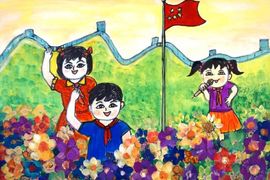 Ли Йигэ, 9 лет, «Я люблю Китай», б., смеш. тех., Начальная школа №2, г. Цюйцзин, Китай
