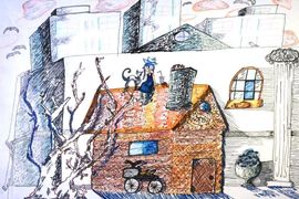 Липская Арина, 11 лет, «Уголок укромный моего города», б., смеш. тех., ДХШИ, г. Гомель, Беларусь 