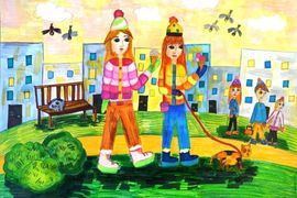 Савкова Ксения, 11 лет, «Прогулка по любимому городу», б., смеш. тех., ДШИ №5, г. Гомель, Беларусь  