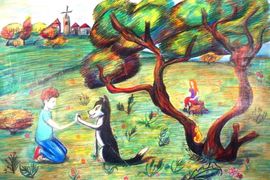 Булюк Анастасия, 10 лет, «Наш любимый Джек», б., цв. карандаши, ДШИ им. Р.В. Сердюка, г. Керчь, респ. Крым