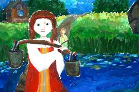 Верховцева Александра, 12 лет, «По воду», б., гуашь, ДХШ №3, г. Пенза
