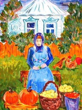 Дубровина Екатерина, 12 лет, «Моя бабуля», б., гуашь, ДХШ, г. Касимов, Рязанская обл.