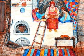 Ерзикова Ксения, 11 лет, «Бабушкины сказки», б., пастель, ДХШ №3, г. Пенза