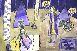 Клиндухова Мария, 9 лет, «Праздник огня», б., гуашь, ХШ №6, г. Междуреченск, Кемеровская обл.