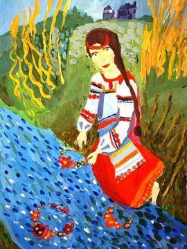 Сапунов Кирилл, 10 лет, «На Ивана Купала», б., гуашь, ДШИ им. Р.В. Сердюка, г. Керчь, респ. Крым
