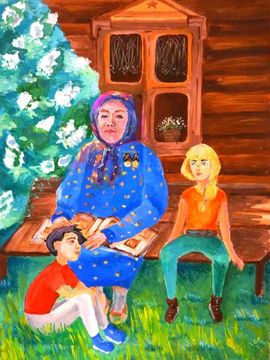 Сидорина Алиса, 13 лет, «Бабушкин альбом», б., гуашь, ДХШ, г. Касимов, Рязанская обл.