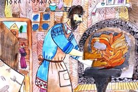 Телегина Анна, 13 лет, «Весёлая ярмарка», б., гуашь, ДХШ, г. Шуя,  Ивановская обл.