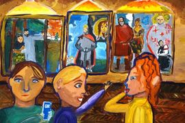 (I м.) Паранюшкина Татьяна, 9 лет, В Третьяковской галерее, б., гуашь, преп. Степанова Е.Е.