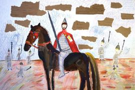 Тятина Мария, 8 лет, «На поле боя», б., смеш. тех., преп. Степанова Е.Е.