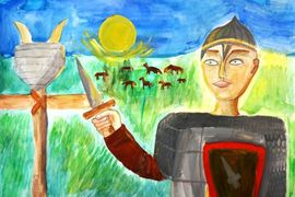 Укусова Софья, 9 лет, «Юность Александра Невского», б., смеш. тех., преп. Степанова Е.Е.
