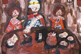 Фиценко Мария, 12 лет, «Появление законов «Псковская правда», б., гуашь, преп. Степанова Е.Е.