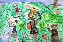 Яркова Дарья, 9 лет, «Битва», б., смеш. тех., преп. Степанова Е.Е.
