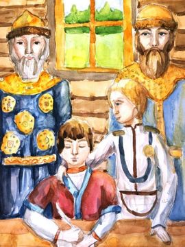 Шиленко Полина, 12 лет, «Указ молодого князя», б., акварель. преп. Иваничкина Т.Г