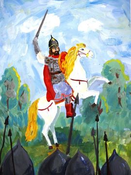 Соловова Елизавета, 12 лет, Вперёд..., б., гуашь, преп. Кузнецова Г.С.
