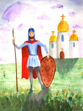 Малышева Арина, 14 лет, "Александр Невский", б., акварель