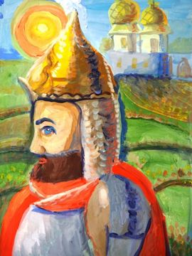 Широкова Софья, 10 лет, «За веру православную…», б., гуашь, преп. Маланин Ю.Т.