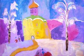 Глушакова Ева, 8 лет, «В  Переславле-Залесском», б., гуашь, преп. Ковешникова Т.В.
