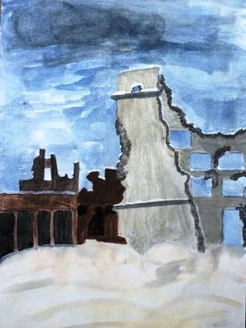 Кулагина Елизавета, 12 лет, Разбитые и сожженные улицы Сталинграда, г. Волгоград, Дипломант