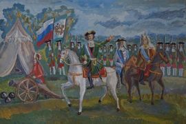 Дедиков Серафим, 15 лет, «Перед Полтавской битвой», б., гуашь, «ДХШ им. И.С. Куликова», г. Муром
