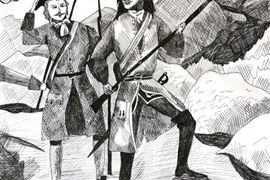 Деткова Анастасия, 14 лет, «Петр 1 на полях сражений», б., гел. ручка, ДХШ, г. Шуя, Ивановская обл.