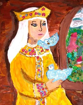 Дубровина Агата, 7 лет, «Княгиня Ольга», б., гуашь,ДЮЦ Краснооктябрьского района, г. Волгоград.
